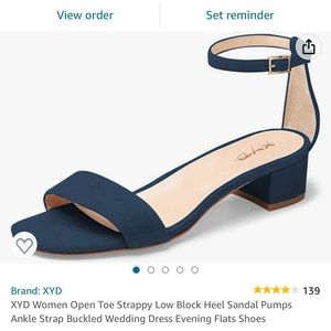 Blue Ankle Strapped Low Heel